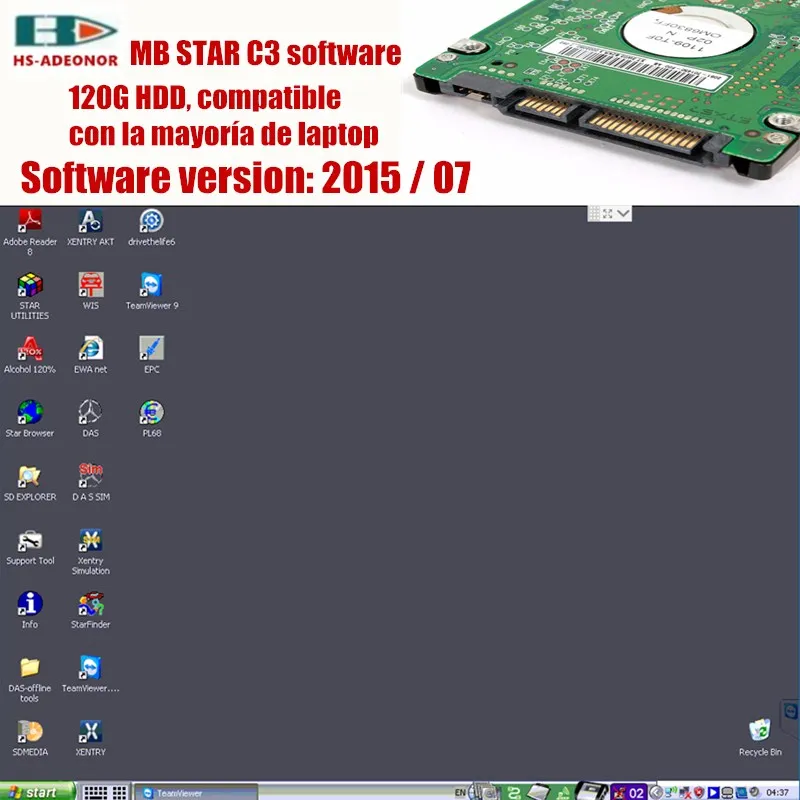 Поддержка большинства ноутбуков HDD с разъемом OBD2 C3 Star программное обеспечение для автомобильный тестер MB star C3 Поддержка функции HHT
