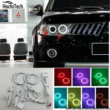 

for Mitsubishi Challenger Montero Sport RGB LED headlight halo angel eyes kit car styling accessories 2008 - 2016