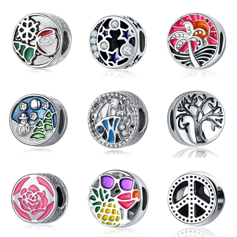 Fit charms plata de ley 925 браслет Ювелирная бижутерия с кристаллом Шарм горка Pendantss Морская звезда бусины в античном стиле DGB458