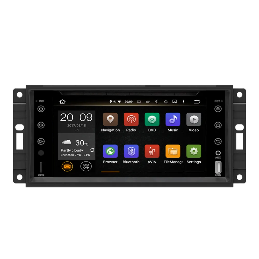 Excellent Android 8.0 Octa Core 4GB RAM Car GPS Navigation For Jeep Wrangler Commander Dodge 2007-2013 Radio Stereo CD DVD Player Wifi 3