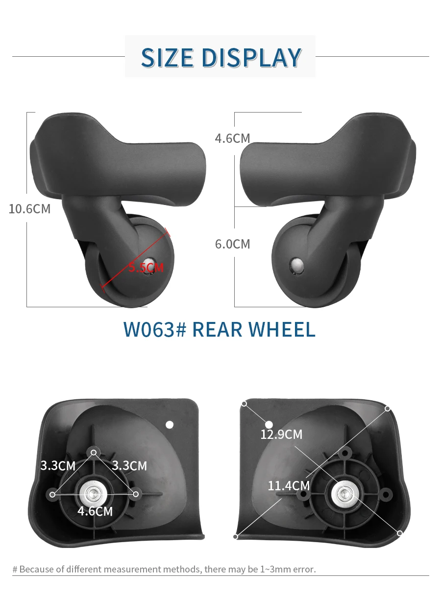 Тяговая коробка для багажа, колеса для багажа, нейлоновые колеса для багажа, Запасные детали для багажа, ролики для чемодана, Сменное колесо
