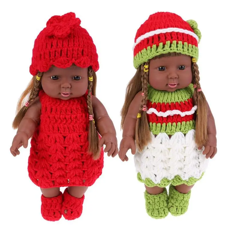 Прекрасный имитация Reborn Baby куклы реалистичные Мягкий черный винил кожи детские игрушки реалистичные игрушки детям сопровождать