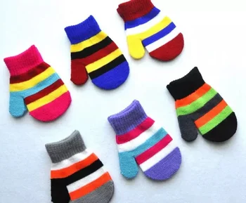 

Kids Winter Gloves 6 Colors Baby Girls Boys Warm mittens Gloves Toddlers knitted Full Finger Gloves