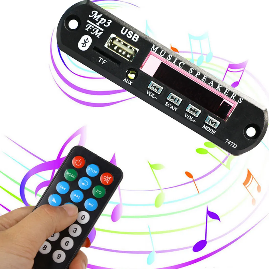 

Car Audio Modification kit for Speakers Radio Wireless Audio Receiver 5V/12V Bluetooth Handsfree Mp3 Player FM
