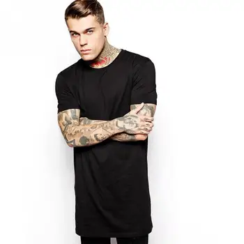 

Spring Summer Men Short Sleeve T Shirts Brand Clothing Long Length Cotton T-shirt Man Fashion Hip-Hop Style Tops