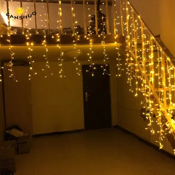 

Connectable 4.5m*1m 100 leds icicle curtain string light led fairy lights Christmas lamps Icicle Lights Xmas Wedding Party Decor