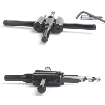 

New Adjustable 40-300mm Circle Hole Saw Cutter Wood Drywall Drill Bit Saw Round Cutting Tool