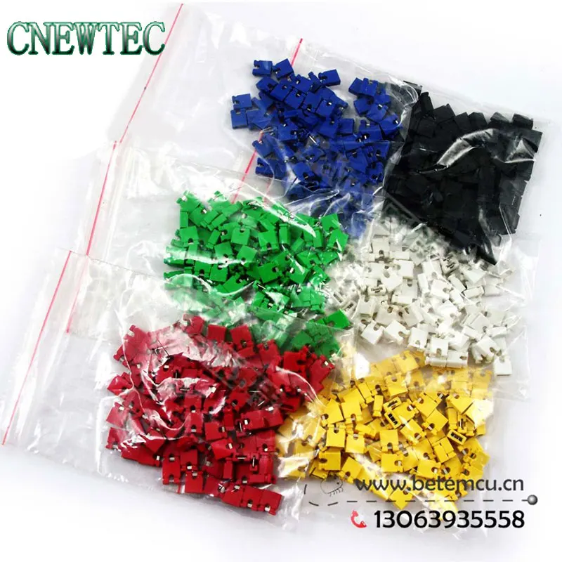 

6 color Each color 100 PCS 2.54mm Standard Circuit Board Jumper Cap Shunts Short Circuit Cap