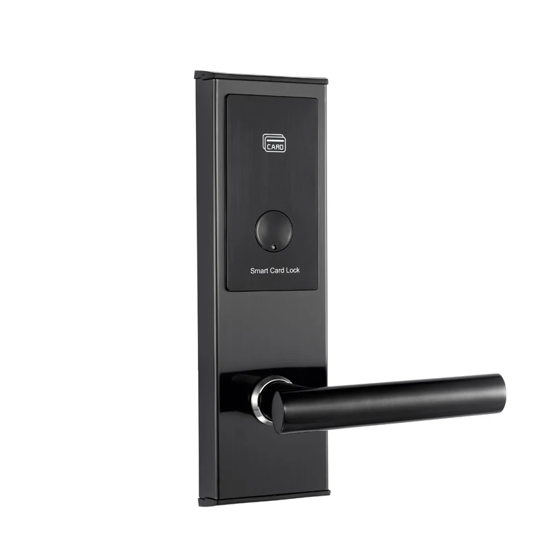 Отель безопасности электронные дверные замки rfid отель ключи карточные замки из нержавеющей стали - Цвет: Black