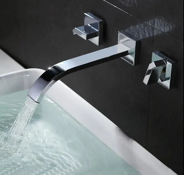 Bathroom Faucet Into the wall cold and hot Water Taps Embedded type Mixer Double Handles Table basin wash faucet torneira | Обустройство