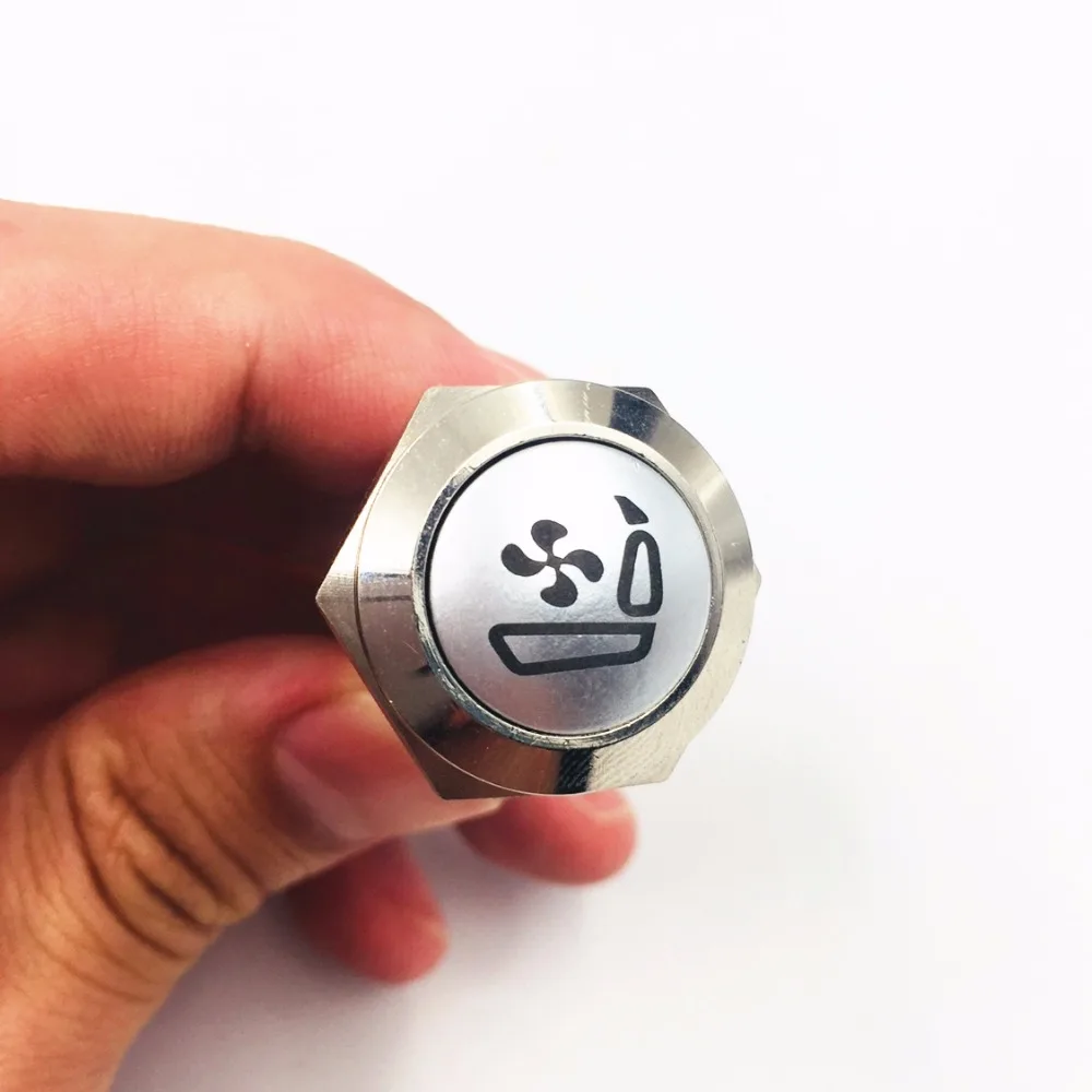 16 мм 19 мм металлическая кнопка переключатель для стайлинга автомобиля Авто фиксация сиденья вентиляционный переключатель водонепроницаемый Логотип Настройка