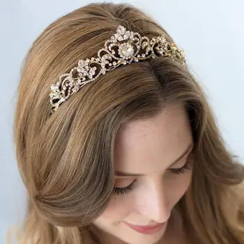 

Exquisite Hollowed Rhinestone Crown Wedding Headpiece Decor Photo Studio Prop