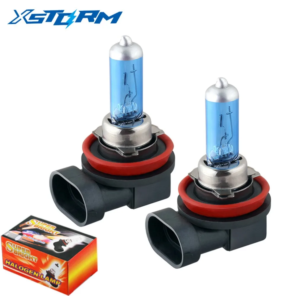 2 قطع H8 35 واط الهالوجين لمبات السوبر مشرق أبيض سيارة المصابيح الأمامية مصابيح الضباب ضوء سيارة ضوء مصدر سيارة التصميم وقوف السيارات 12 فولت