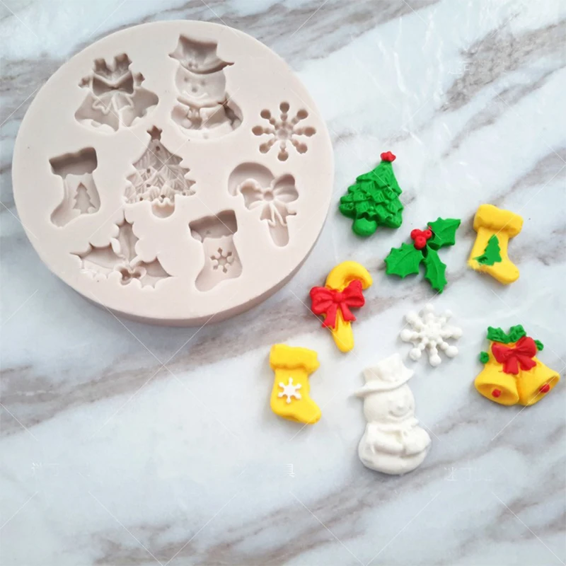 Новое поступление Рождественская 3D силиконовая форма для торта DIY Инструменты для выпечки Шоколадные конфеты Желе Мыло Формы Кухонные Кондитерские инструменты для торта