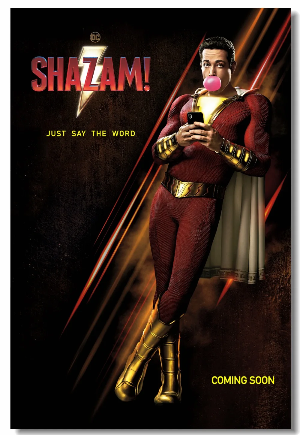 Пользовательские холст настенная роспись Закари Леви фильм Shazam плакат Billy Batson