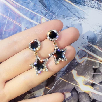 

Classic Crystal Star Women Dangle Earrings Round Star Earrings For Women Drops Earrings Bohemian Earrings