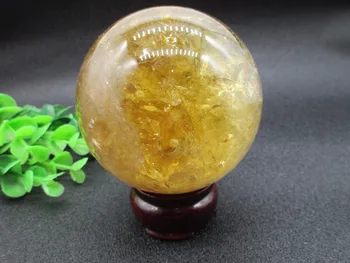 

Very Top !Natural Polished Yellow Rainbow Crystal Quartz Sphere Ball Feng Shui Crystal Ball Fortune Decoration 77mm
