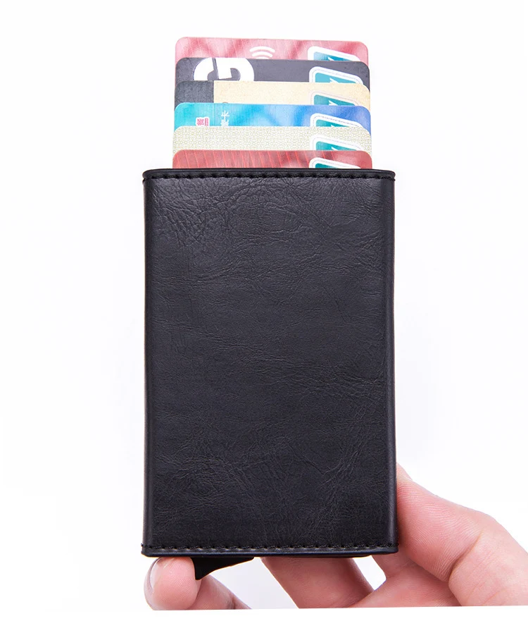 Rfid Blocking Men's Smart Wallet With Coin Pocket Leather Purse 