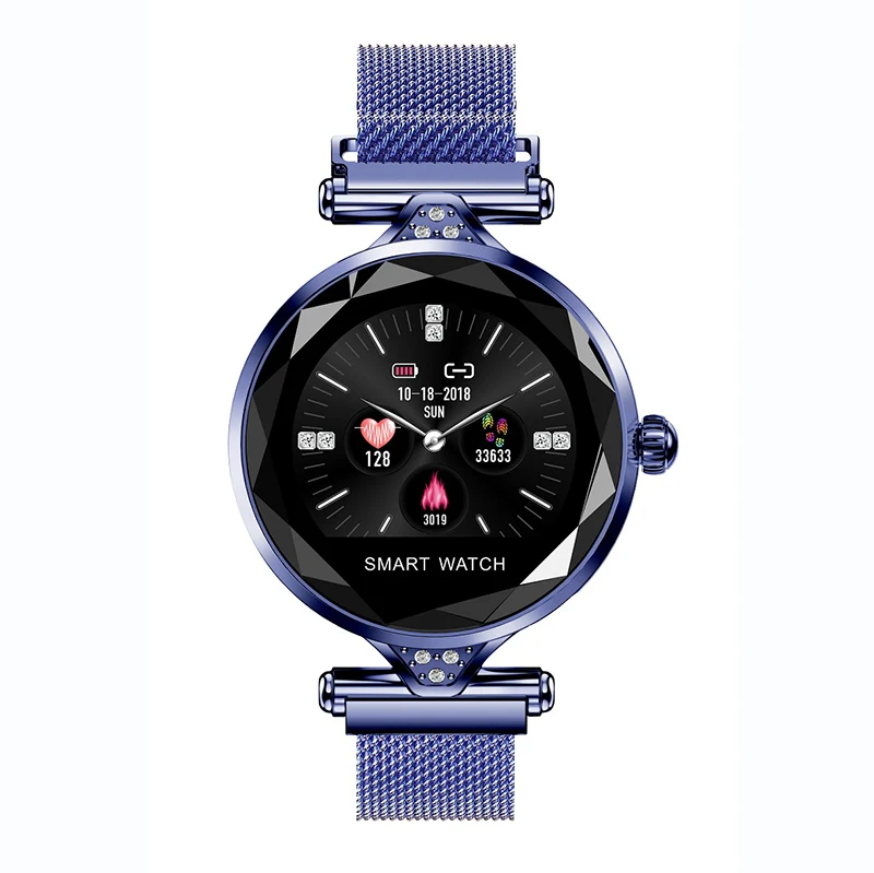 LEMFO, новинка, H2, Смарт часы, для женщин, пульсометр, кровяное давление, умные часы, подарок для леди, фитнес-браслет, шагомер, для IOS, Android - Цвет: blue H1
