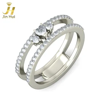 

Jinhui Unisex The Liba Ring Solid 18K White 750 Gold 0.549CT Natural Diamond Jewelry Free Engraving