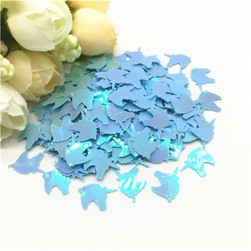 Paillettes 8x12mm Unicorn Shape Loose PVC Sequin Paillette Sewing Wedding Crafts Women DIY Garment Kids Scrapbook Accessory 20g - Цвет: AB blue