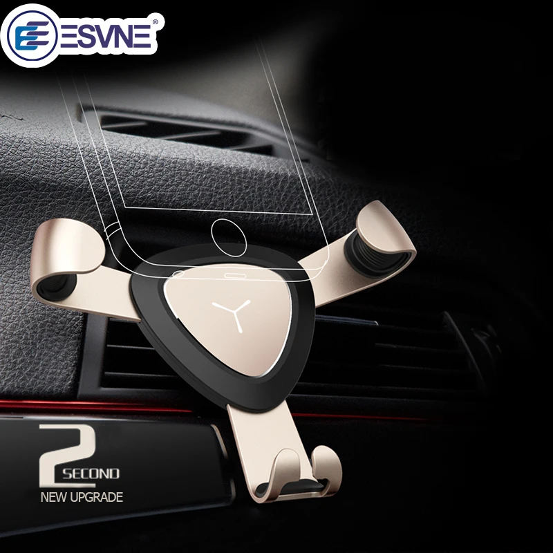 

ESVNE Metal Gravity Auto Lock air Vent Mount Car Phone Holder for iPhone 6 7 8 X Xiaomi Mobile Car Holder Support cellular Phone