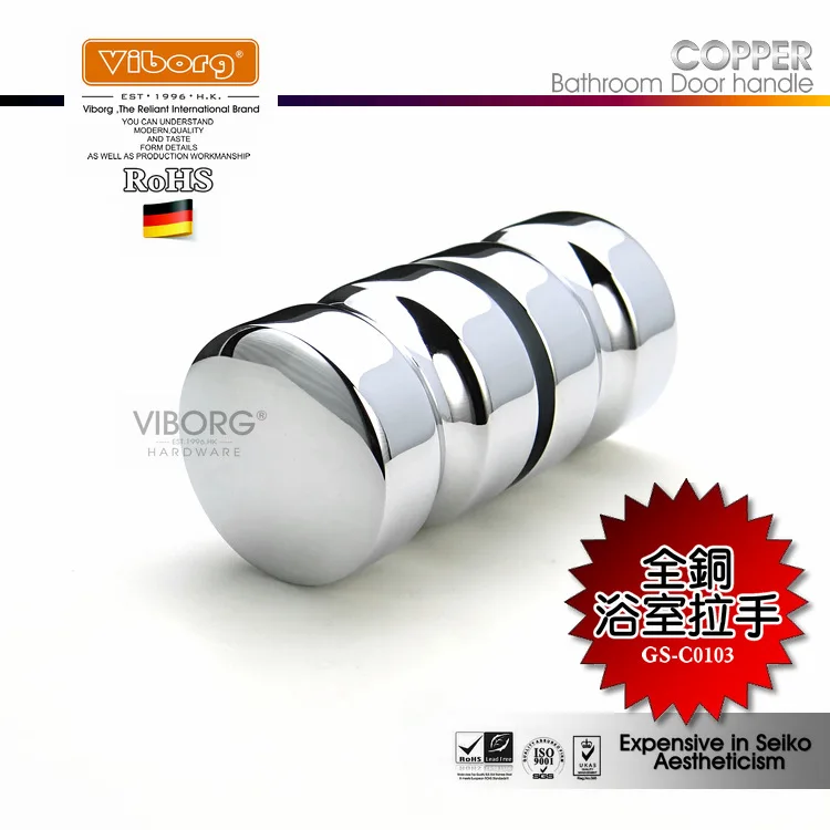 Luxury Brass Solid Construction Frameless Shower Door Handles