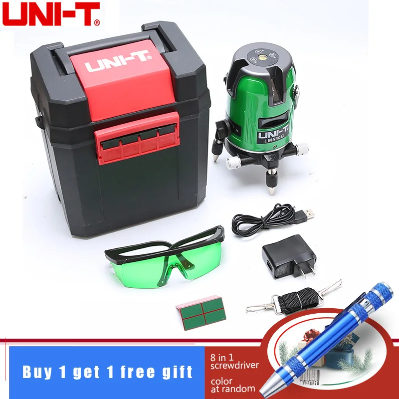 Зеленый лазерный уровень UNI T LM520G LM530G LM550G LM560G 532nm 2/3/5/12 линий 3 точки 360 градусов