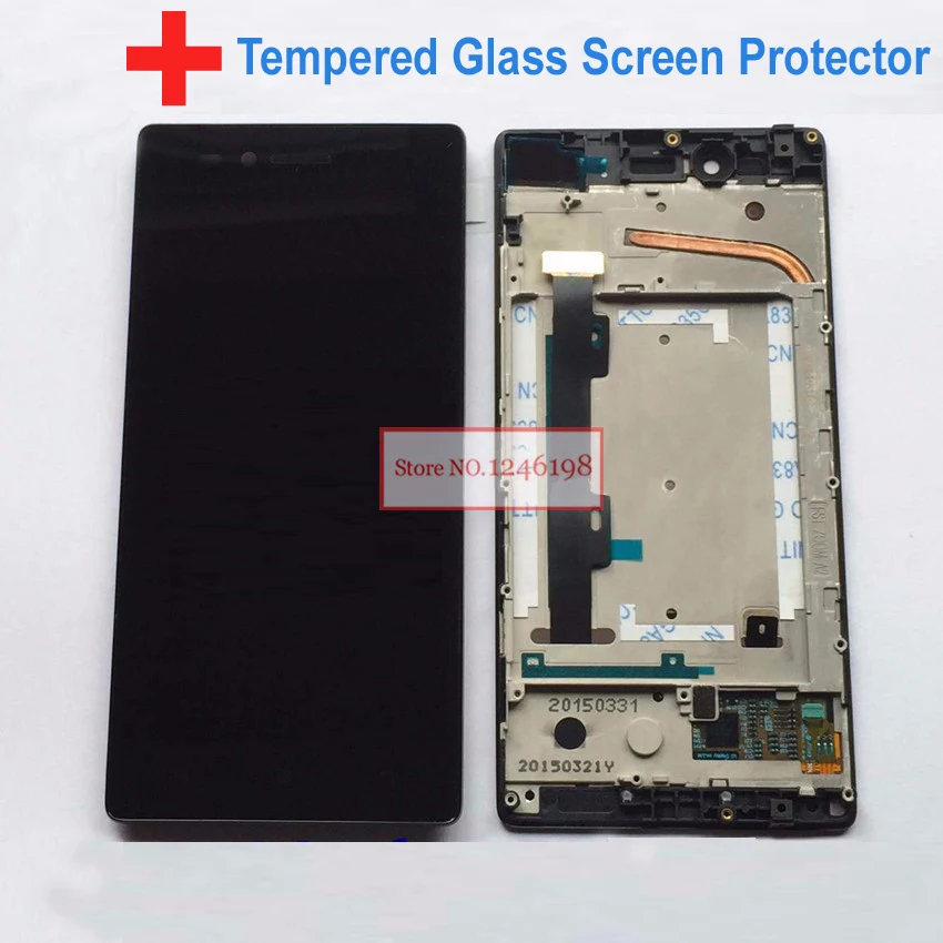 LCD Display Touch Screen Digitizer Glass Panel Assembly with Frame For Lenovo VIBE Shot MAX Z90