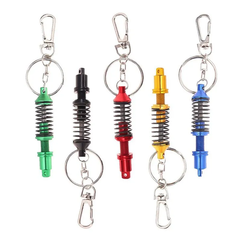 

New Shock Absorber Model Keychain Modified Spring Shock Absorber Stretched Freely Creative Keychain Pendant
