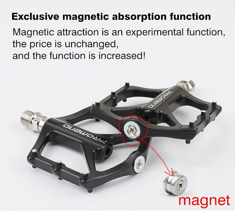 PROMEND Двойные магнитные велосипедные педали для шоссейного велосипеда из алюминиевого сплава, двусторонние 6 подшипников, педали для горного велосипеда, Легкие педали