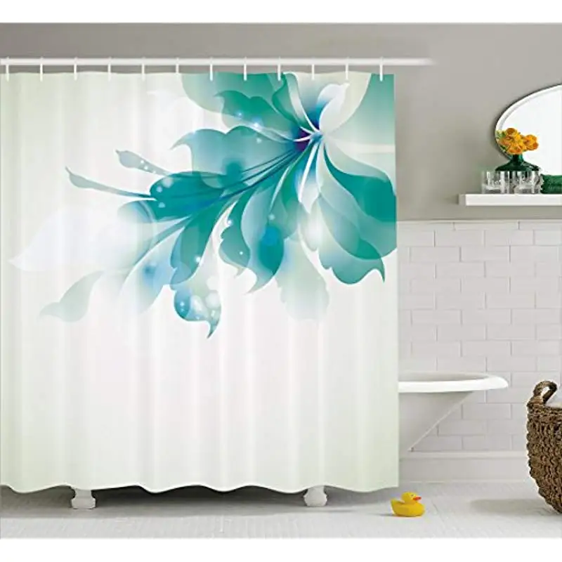 

Vixm Abstract Decor Shower Curtain Big Single Beautiful Abstract Blue Vixm Flowers Artwork Fabric Bath Curtains