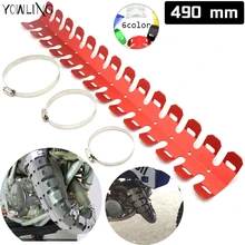 490MM Universal Motorcycle Exhaust Muffler Pipe Leg Protector Heat Shield Cover For Harley Honda Yamaha Kawasaki BMW Ducati