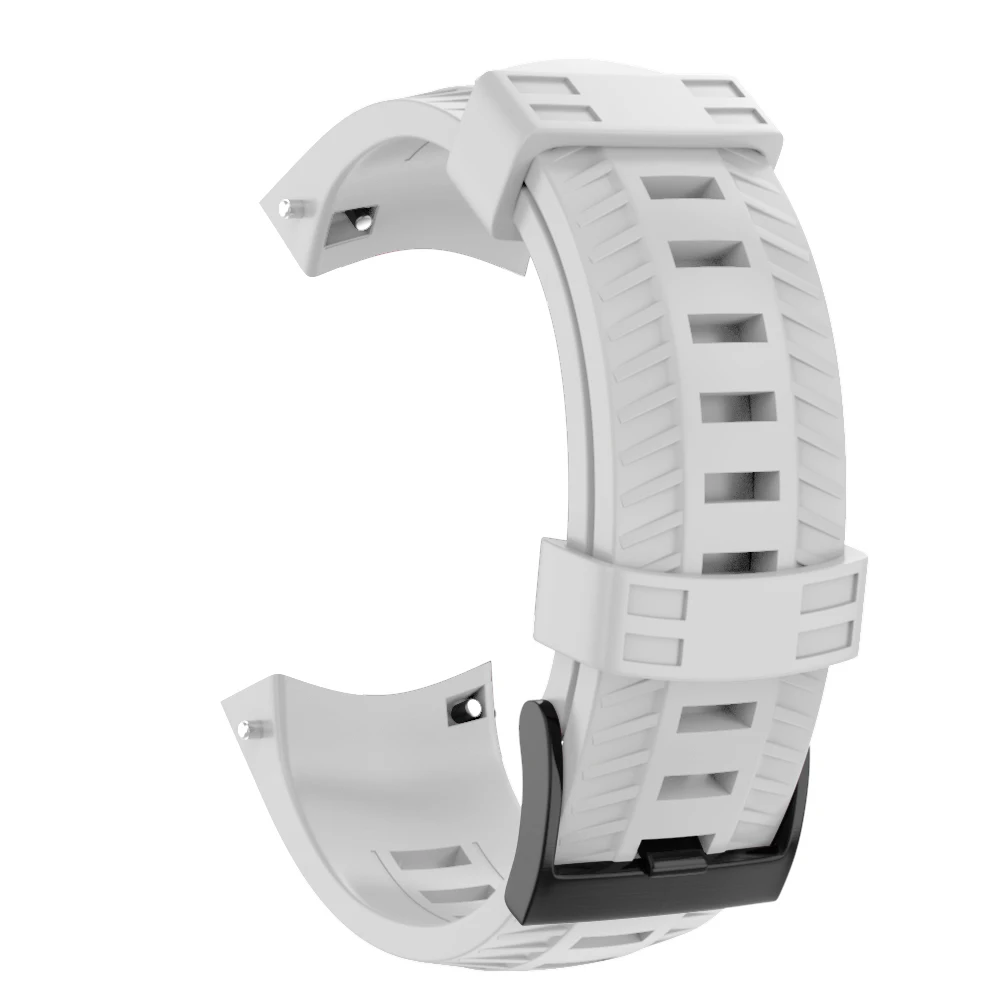 Для Suunto 9/Suunto 9 Brao открытый силиконовый ремешок для часов Ремешок с черной пряжкой быстросъемная резиновая Замена для Suunto 9/9 Brao - Цвет ремешка: White