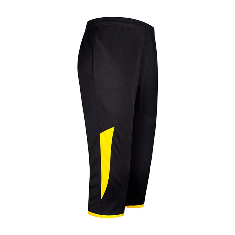 Новые мужские тренировочные штаны для футбола, спортивные штаны для бега, спортивные штаны для фитнеса, спортивные штаны для бега 3 4 - Цвет: 9703 yellow line