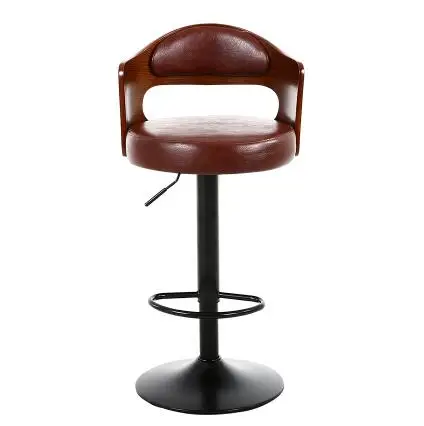 Bar chair solid wood. Retro - back lift - rotating stool. Front desk cashier. Bar chair.012