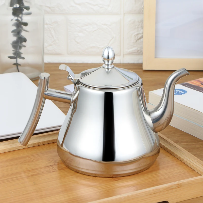 Tea Pot With Filter Gold Silver Color Hotel 304 Stainless Steel Water Kettles 