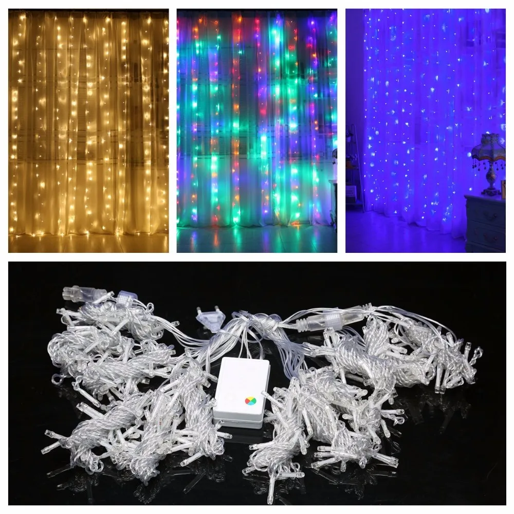 Holiday Light Curtain LED 3x3M DIY Christmas/Halloween Decorations