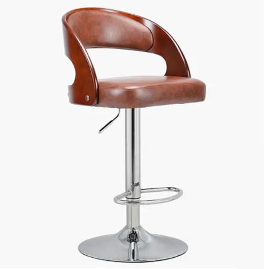 В американском стиле из цельной древесины барный стул liftable европейский модный барный стул - Цвет: C