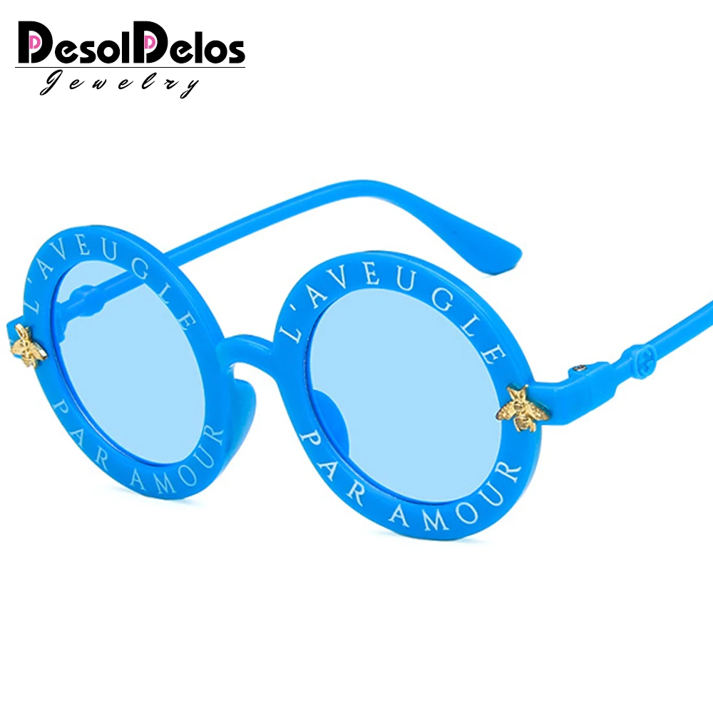 Стимпанк принцесса детские солнцезащитные очки мальчики девочки класса люкс Винтаж детские солнцезащитные очки Oculos Feminino аксессуары - Цвет линз: blue blue