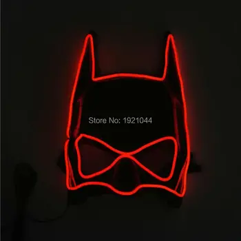 

Lighting Red Mask EL Wire Neon Light Mask LED neon rope tube Glow Party Mask for Halloween Event Party Decor