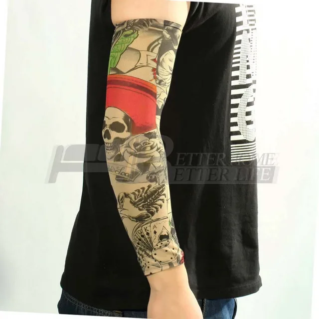 Nylon Elastic Fake Temporary Tattoo Sleeve Designs Body Arm Stockings Tatoo For Cool Men Women Nylon Elastic Fake Temporary Tattoo Sleeve Designs Body Arm Stockings Tatoo For Cool Men Women