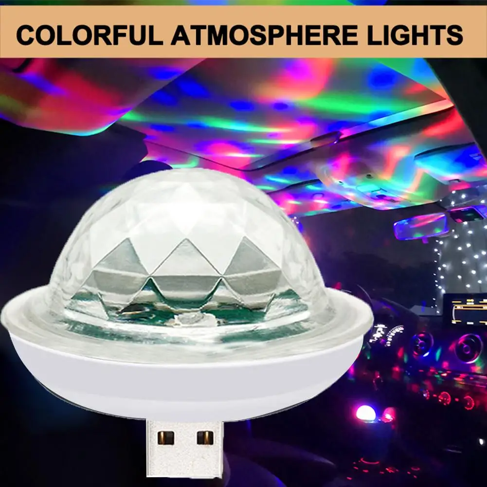 СВЕТОДИОДНЫЙ Автомобильный USB атмосферный свет DJ RGB мини красочная музыкальная лампа USB-C поверхность телефона для фестиваля вечерние