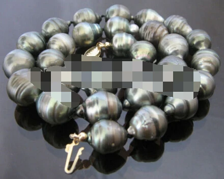 

song voge gem nanJ0182 AAA+ 16mm Tahitian baroque south sea pearl necklace-14KGP