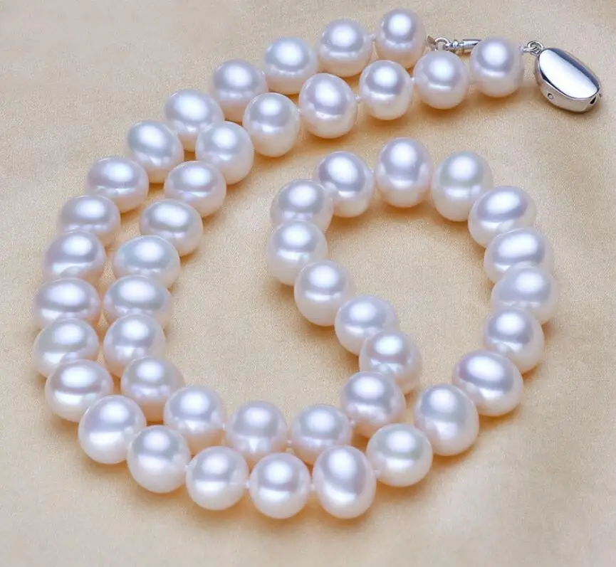 

Free Shipping >>>> AAA 9-10mm natural south seas white pearl necklace 18inch