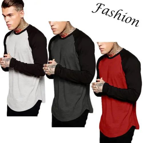 

Fashion Men Slim Fit O Neck Long Sleeve Muscle Tee T-Shirt Casual Tops Blouse Hot Fashion