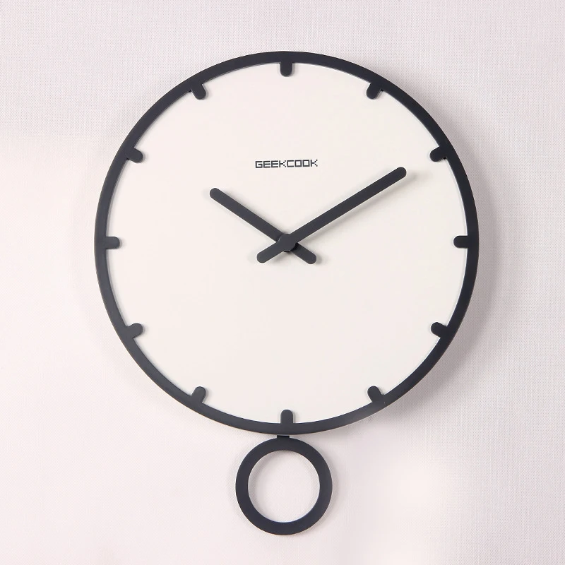 

Modern simple living room wall clock and time swing creation clock geek hanging on wooden clock watch of home design gary clock