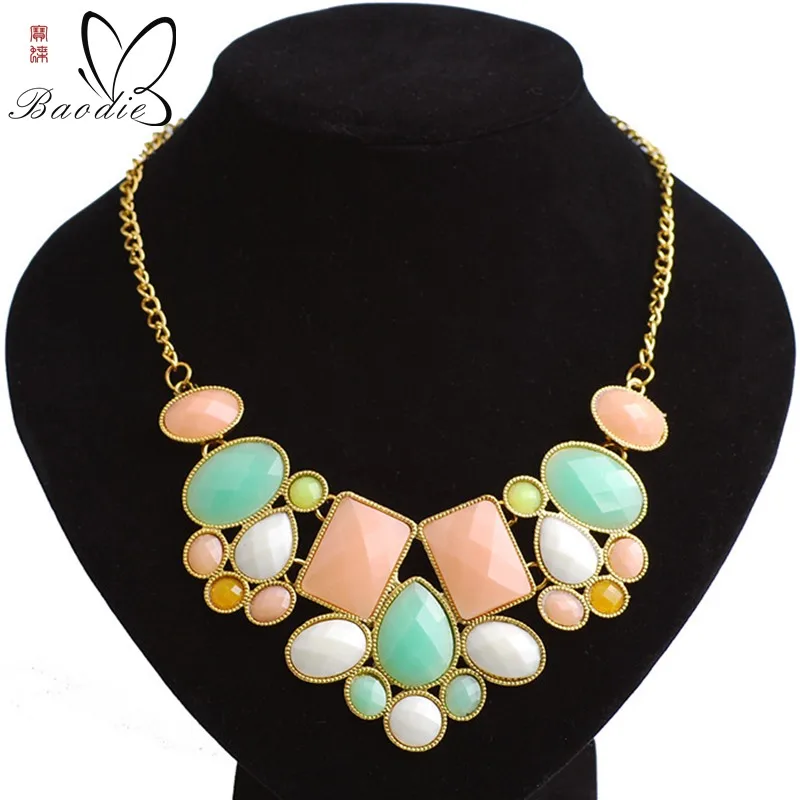 Baodie Best lady New design Costume Fashion Flower Statement Necklaces
