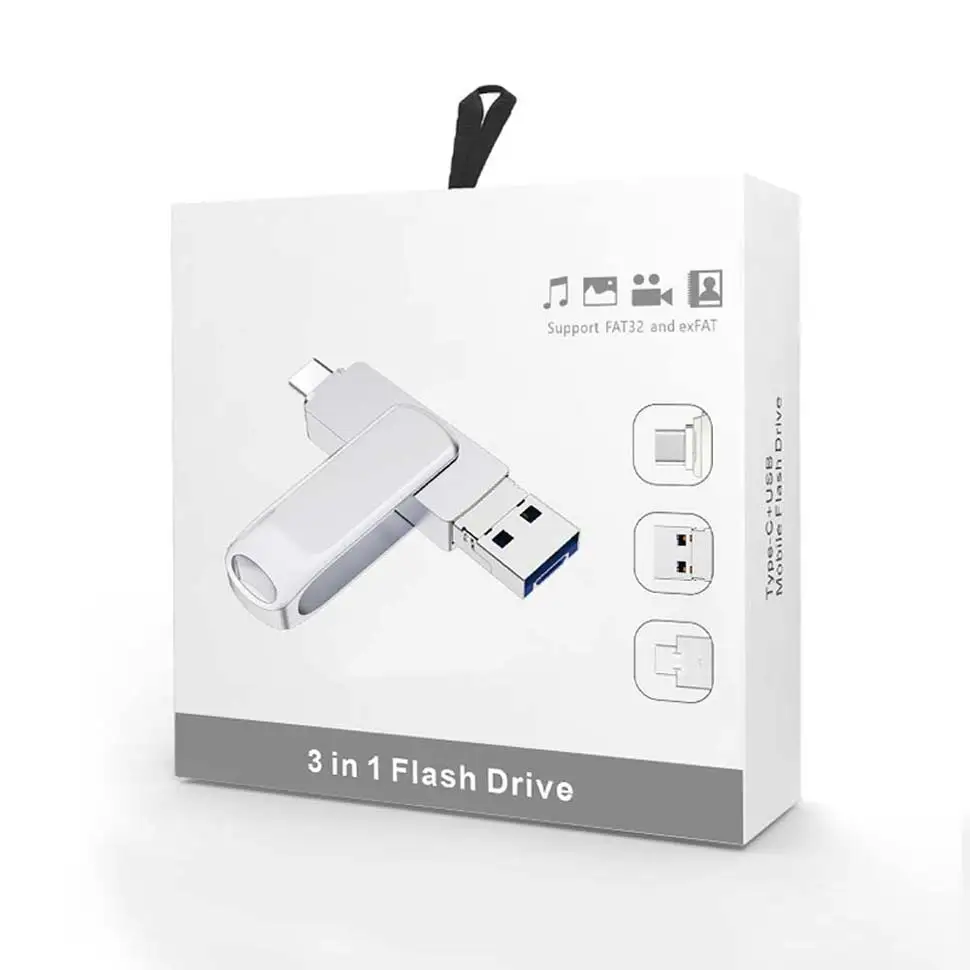 Ingelon USB Flash 3,0 32 Гб 64 Гб 128 ГБ tipo c OTG microUSB cle вращающийся металлический диск на ключ DJ индивидуальный логотип OEM Pendrive