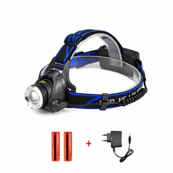 

Zoomable CREE XML T6 Led Headlight High-Low-SOS 3 Modes Outdoor Waterproof Led Head Lamp Light +2*18650 Battery +Charger